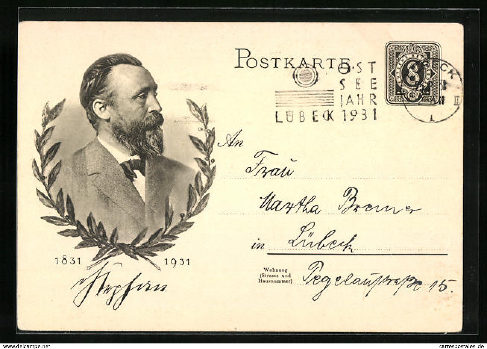 Künstler-AK Portrait Postminister Heinrich Von Stephan, 1931, Ganzsache  - Autres & Non Classés