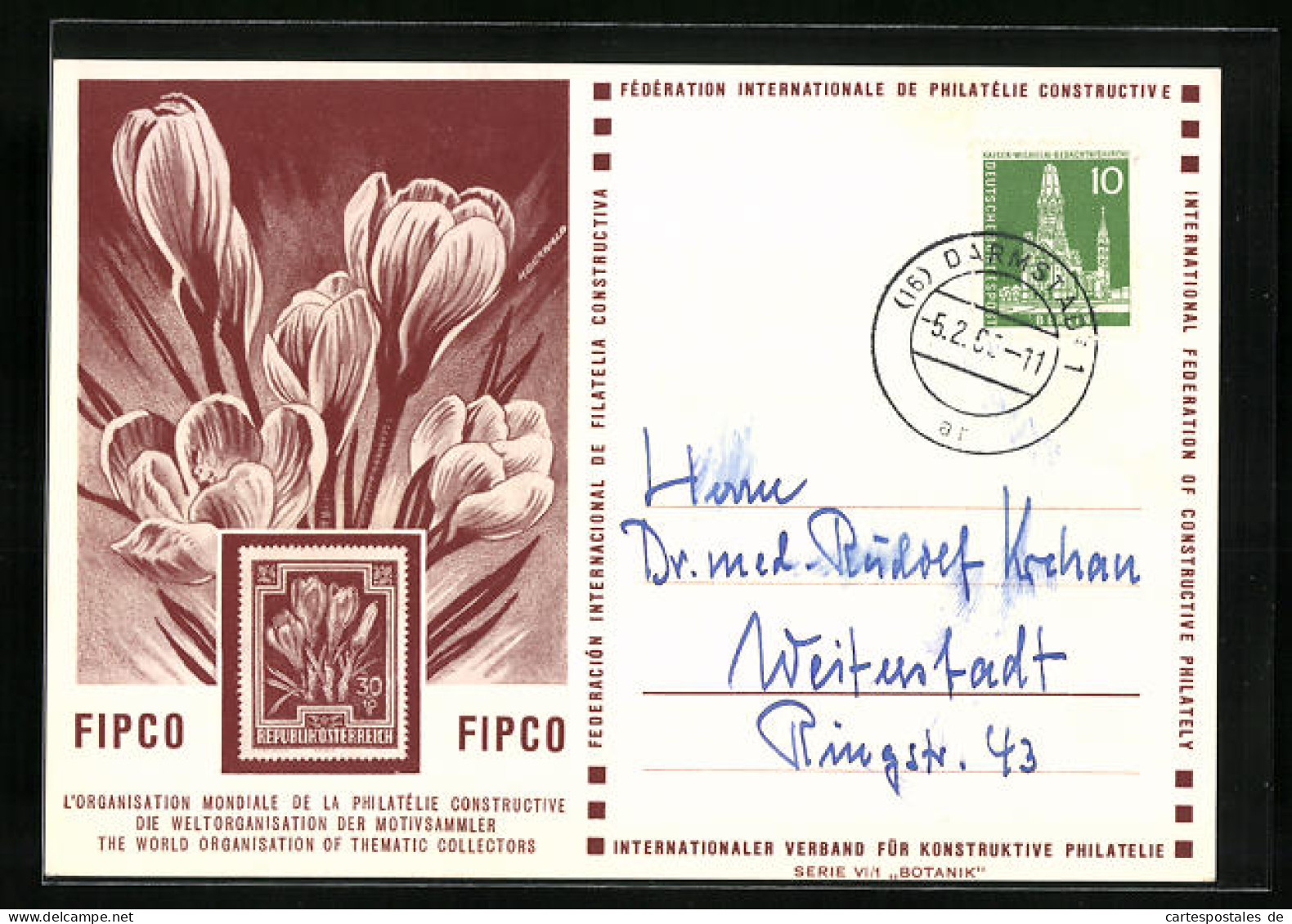 AK Ausstellung Der FIPCO, Blumen In Frischer Blüte  - Postzegels (afbeeldingen)