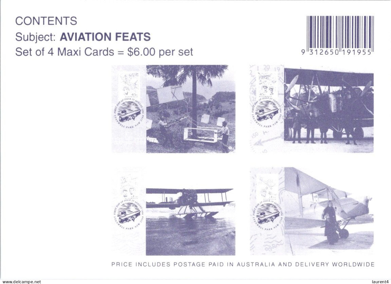 20-5-2024 (5 Z 39) Australia (4 Maxicard) Aviation (if Not Sold Will NOT Be Re-listed) - Maximum Cards