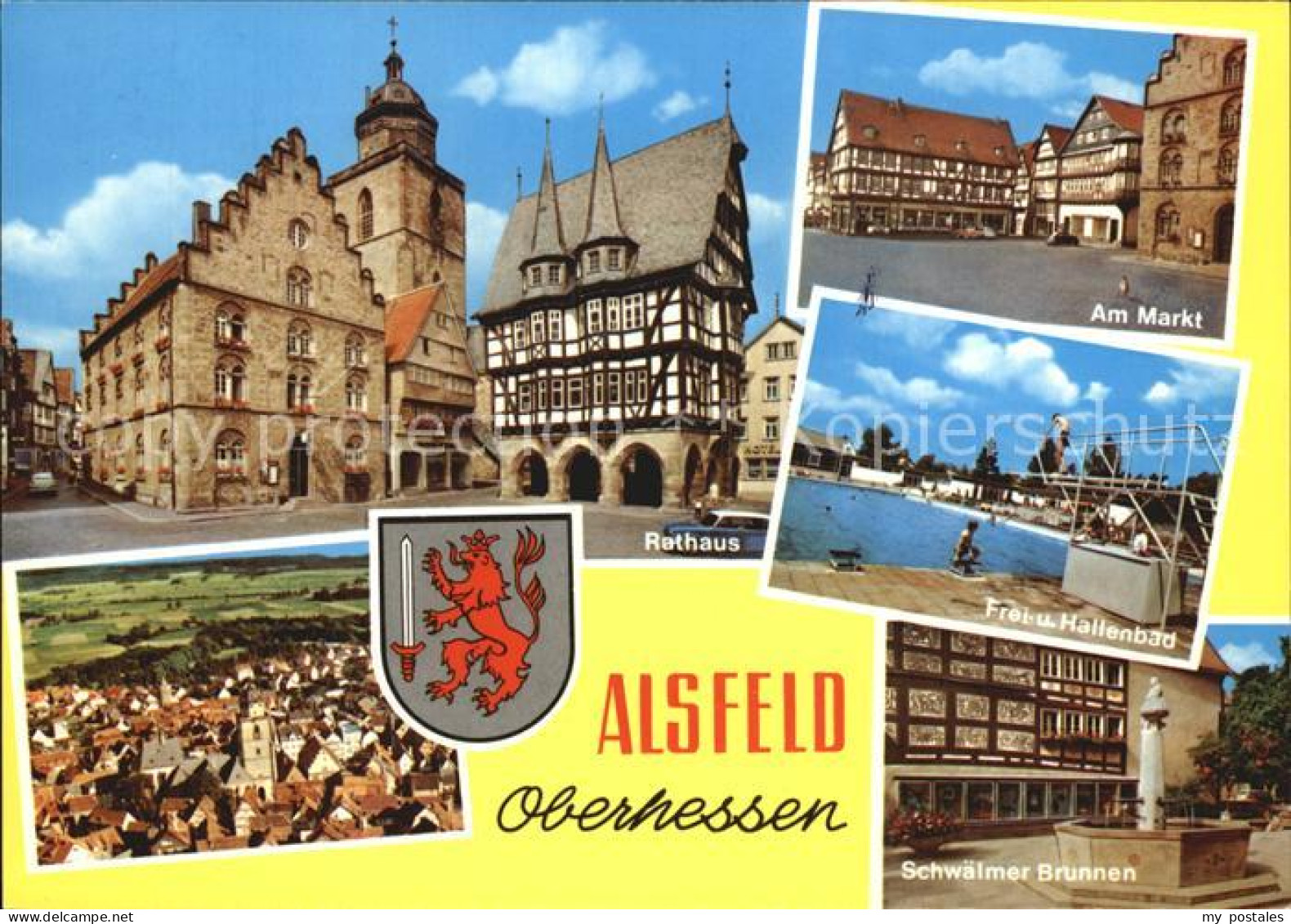 72522664 Alsfeld Rathaus Am Markt Frei Und Hallenbad Total Schwaelmer Brunnen Al - Alsfeld