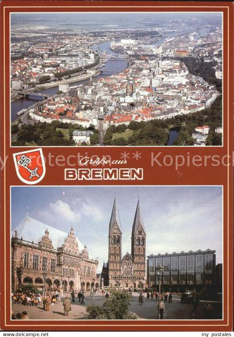 72522659 Bremen Fliegeraufnahme Rathaus Dom Arbergen - Bremen