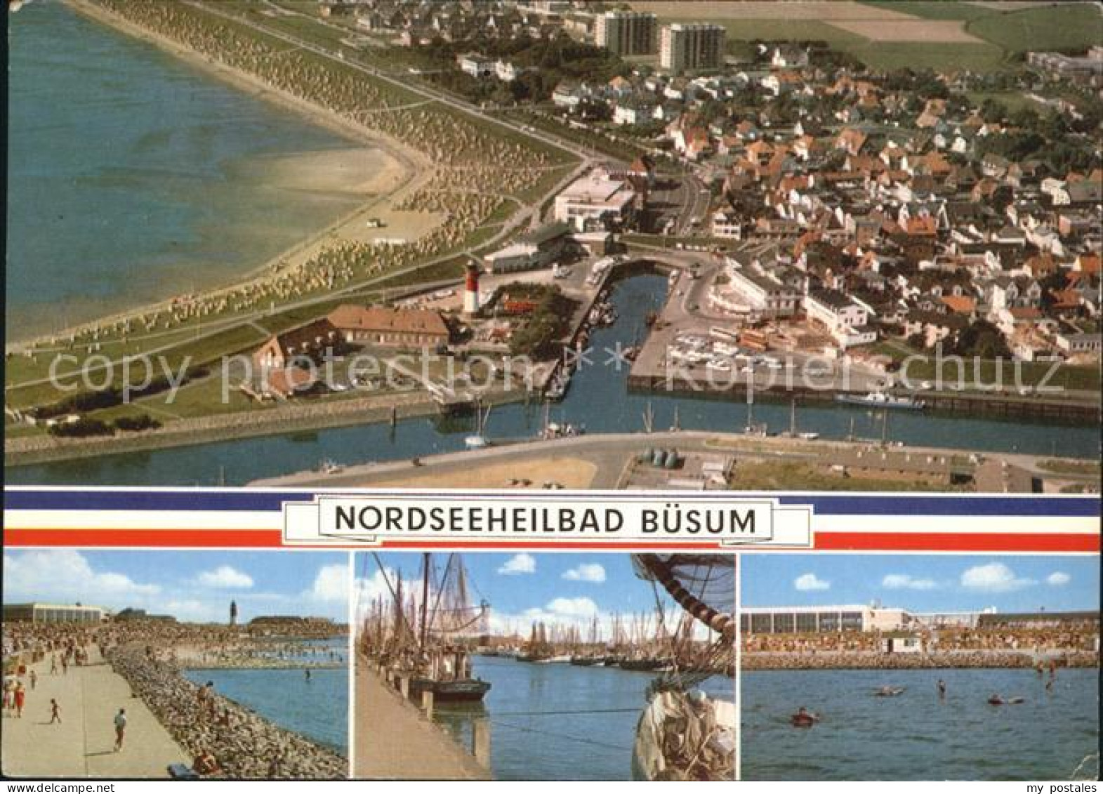 72522436 Buesum Nordseebad Hafen Fliegeraufnahme Buesum - Buesum