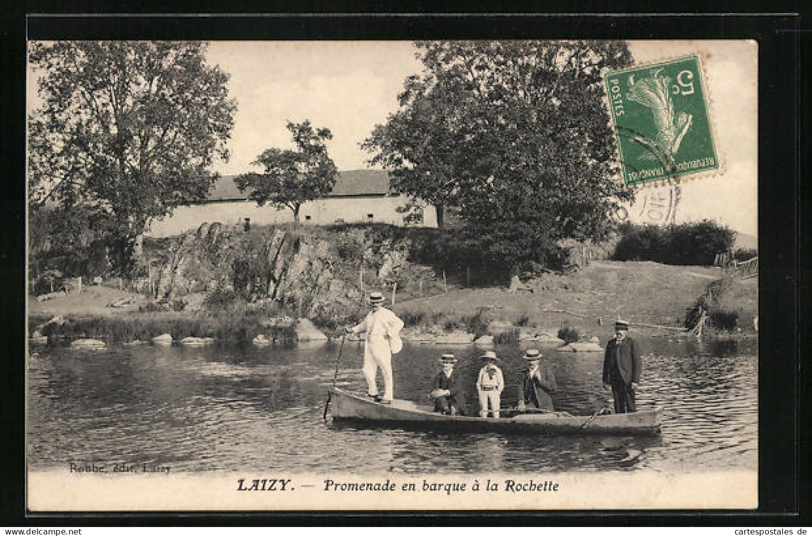 CPA Laizy, Promenade En Barque A La Rochette  - Other & Unclassified