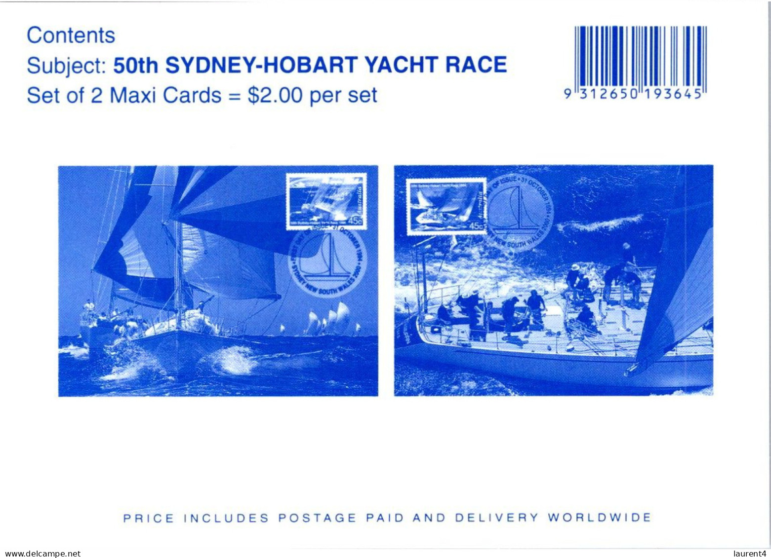 20-5-2024 (5 Z 39) Australia (2 Maxicard) Sailing Sydney To Hobart (if Not Sold Will NOT Be Re-listed) - Maximum Cards