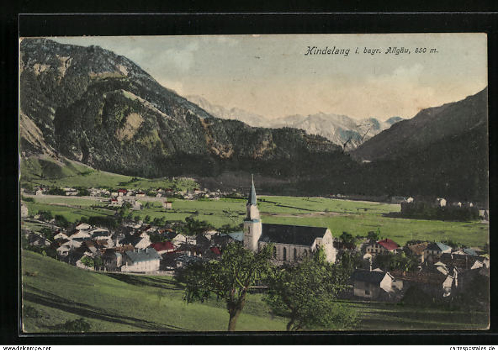 AK Hindelang /Allgäu, Ortspartie Mit Kirche  - Hindelang