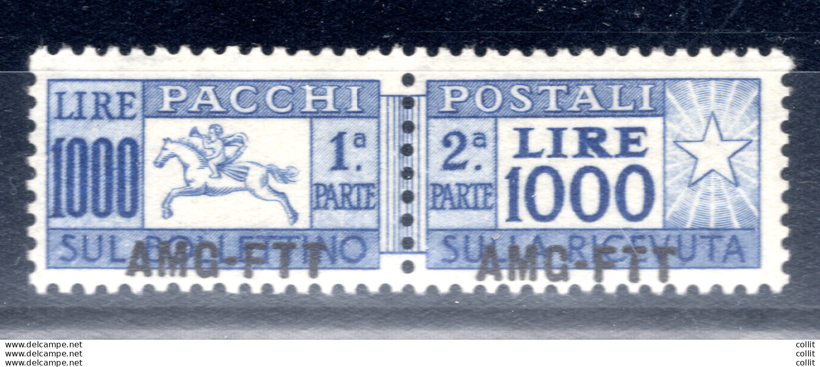 Pacchi Postali Lire 1.000 Cavallino Soprastampa Fortemente Spostata - Mint/hinged
