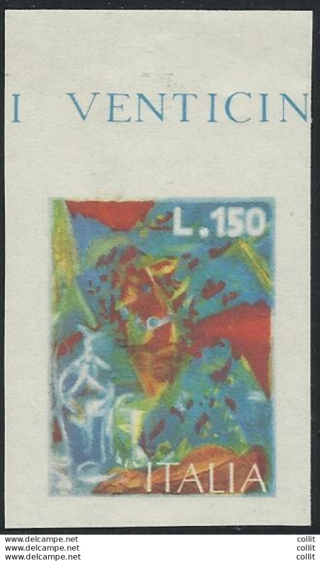 Arte '76 Lire 150 "Boccioni" Prova Non Dentellata Senza Stampa Del Nero - Errors And Curiosities