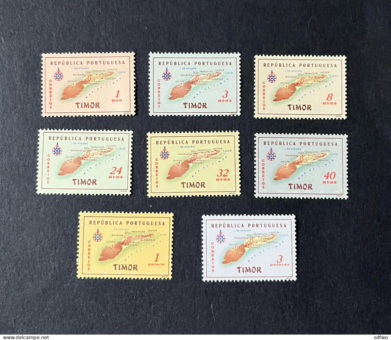 (T1) Timor - 1956 Maps Complete Set - Af. 295 To 302 - MNH - Timor