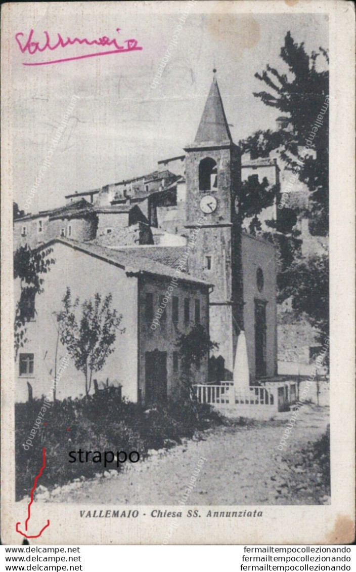 Ar479 Cartolina Vallemaio Chiesa Ss.annunziata Provincia Di Frosinone - Frosinone