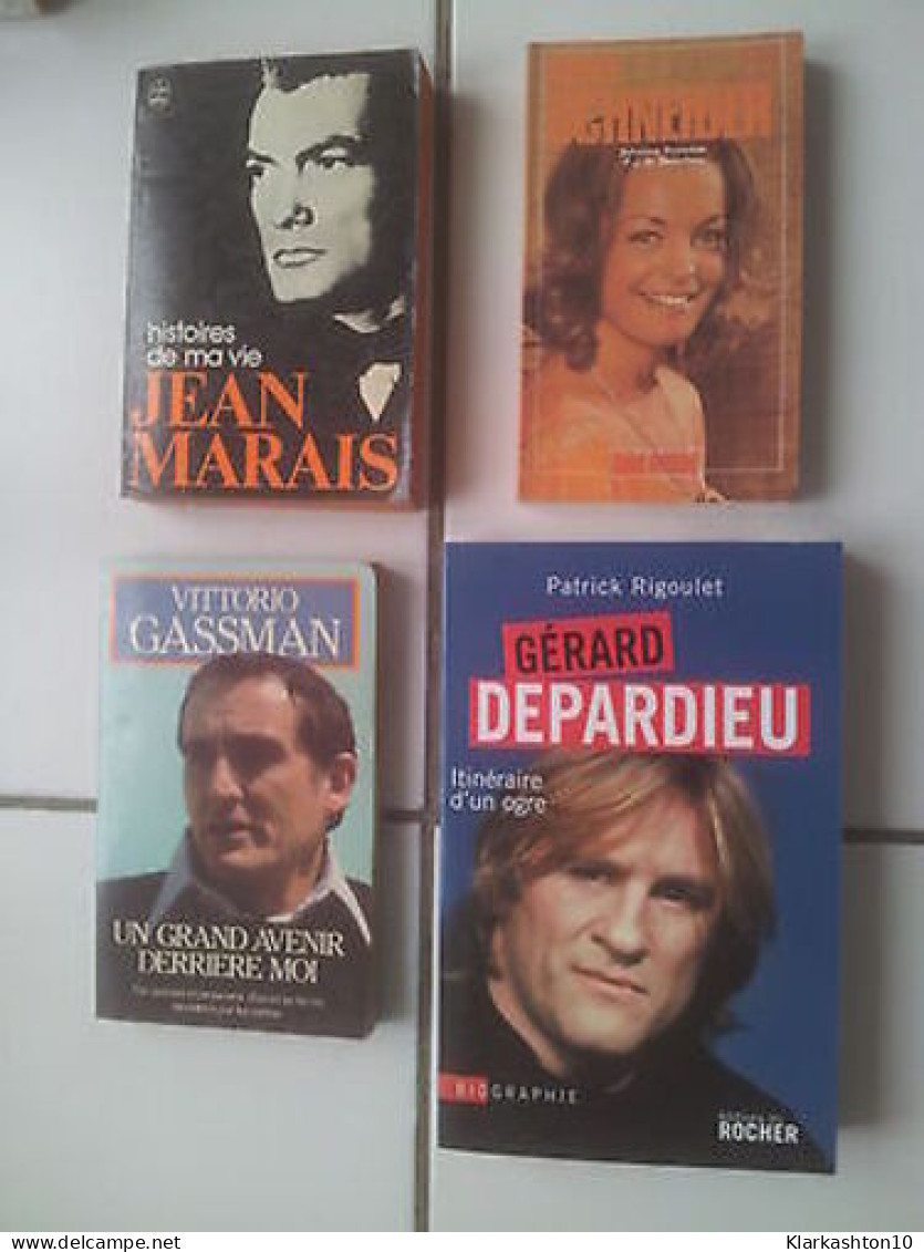 Lot 4 Biographies D' Acteurs Jean Marais Gérard Depardieu Gassman Romy Schneider - Autres & Non Classés