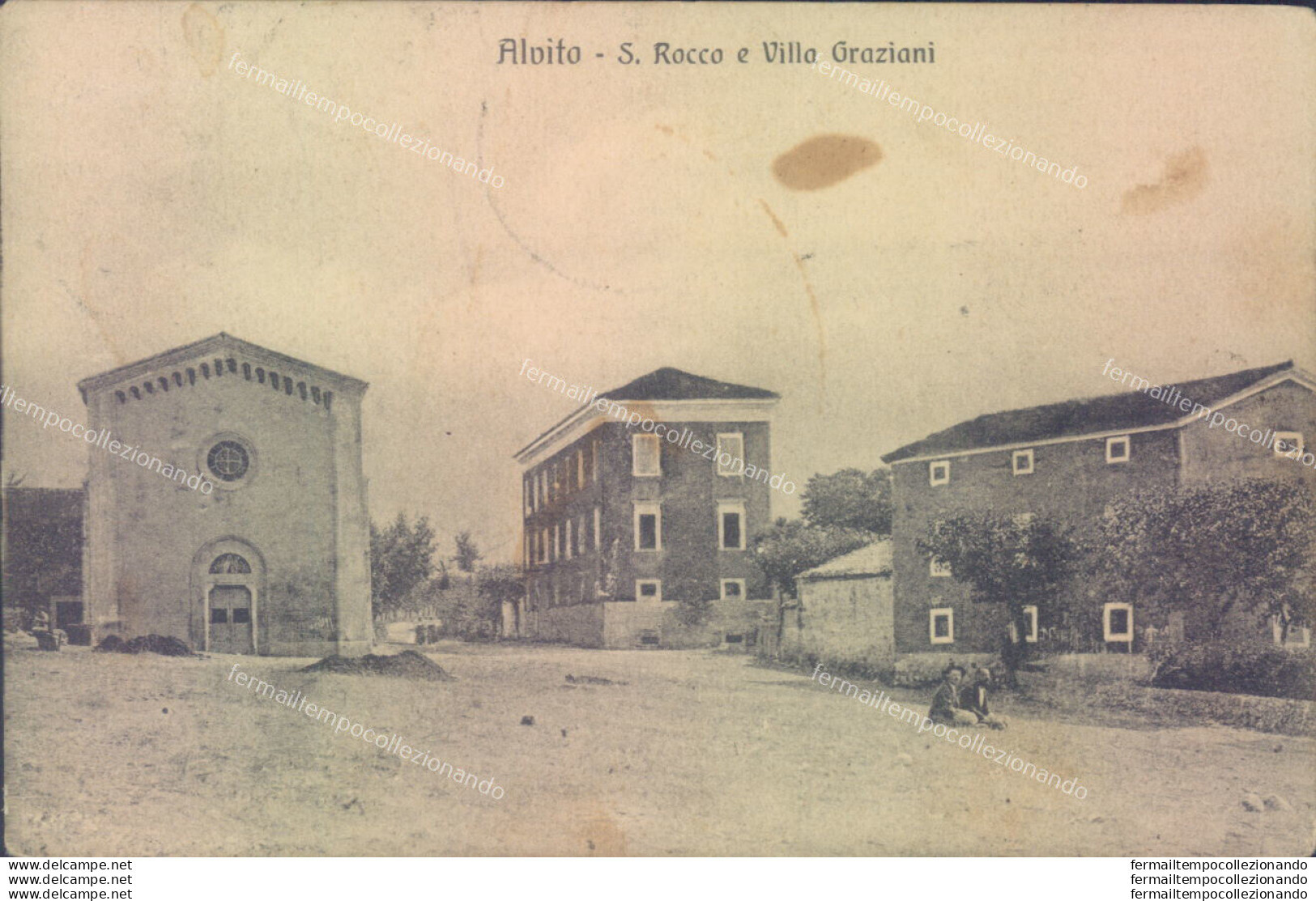 D644 Cartolina Alvito S.rocco E Villa Graziani 1914 Provincia Di Frosinone - Frosinone