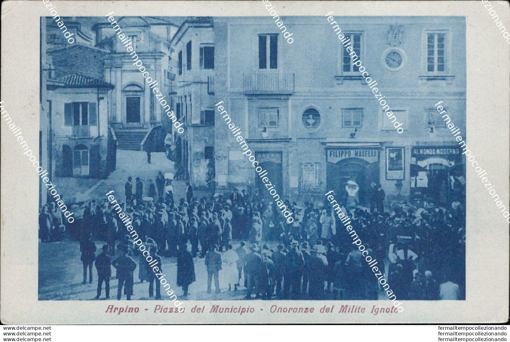 Az173 Cartolina Arpino Piazza Del Municipio Provincia Di Frosinone Super! - Frosinone