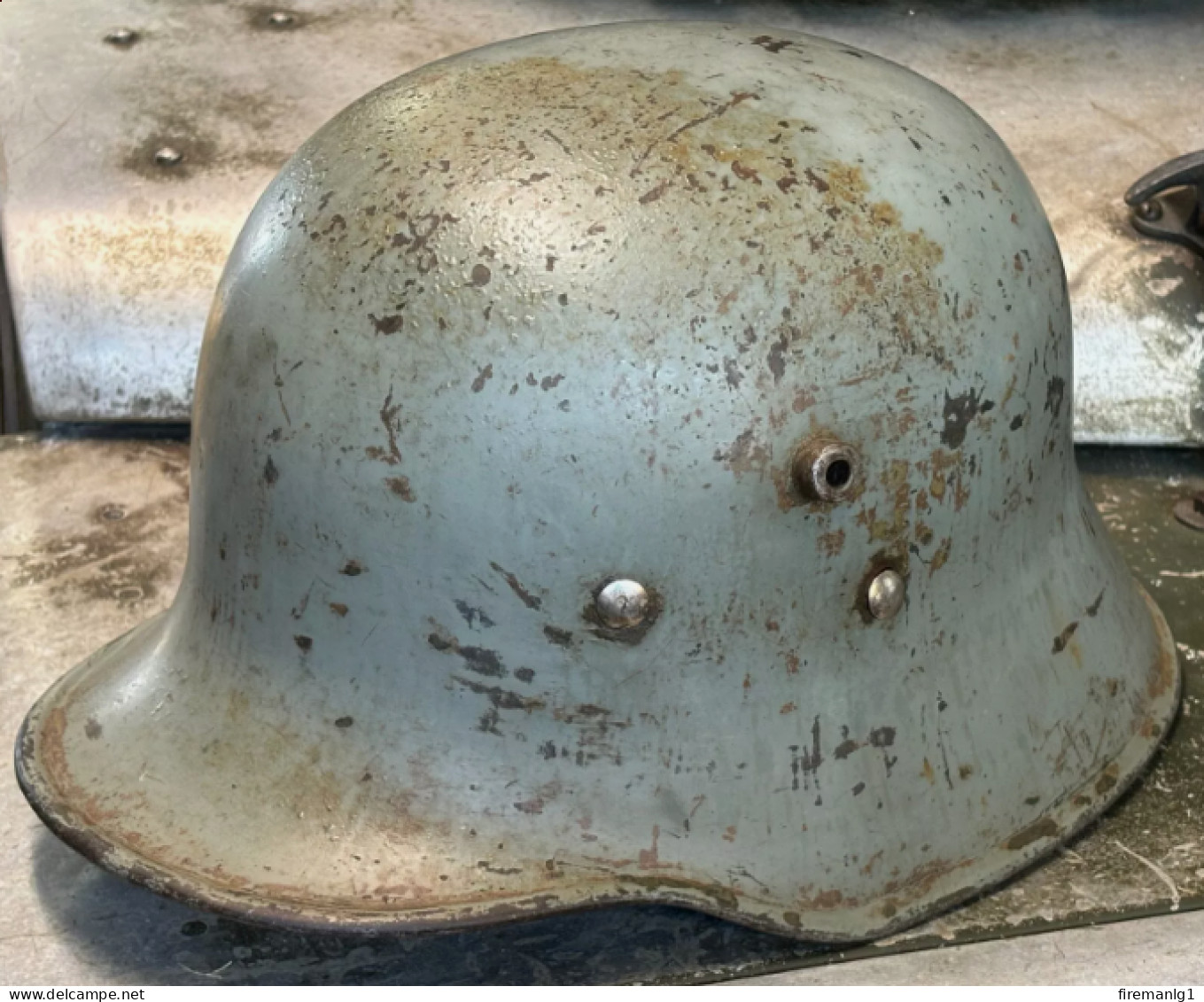 WW1 German M.18 Steel Helmet – (Mod.1918 Stahlhelm) – Afghan Used - Rare Size 66 - Casques & Coiffures