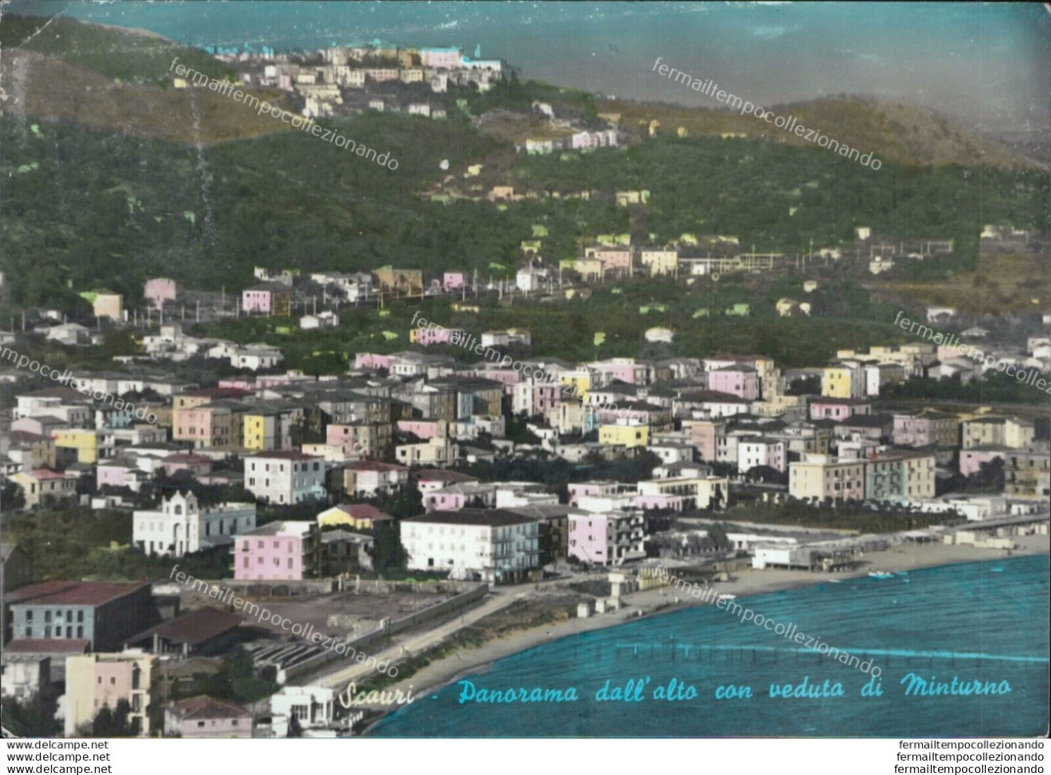 Ar554 Cartolina Scauri Panorama Dall'alto Con Veduta Di Minturno Latina - Latina