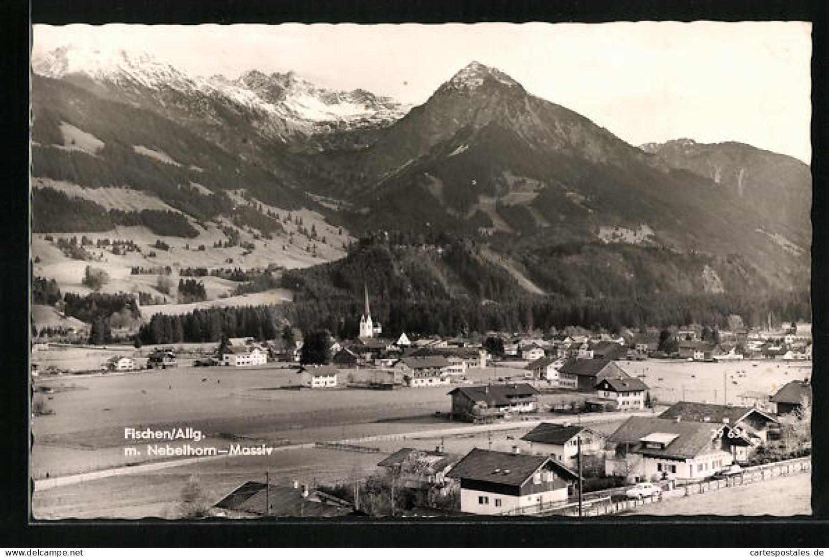 AK Fischen /Allgäu, Ortsansicht Mit Nebelhorn-Massiv  - Fischen