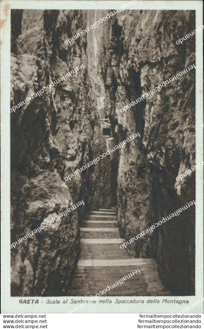 Bi588 Cartolina Gaeta Scala Al Santuario Montagna Spaccata  Provincia Di Latina - Latina