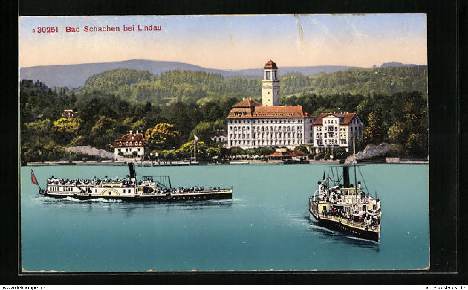 AK Bad Schachen B. Lindau, Teilansicht Mit Bodenseedampfern  - Lindau A. Bodensee