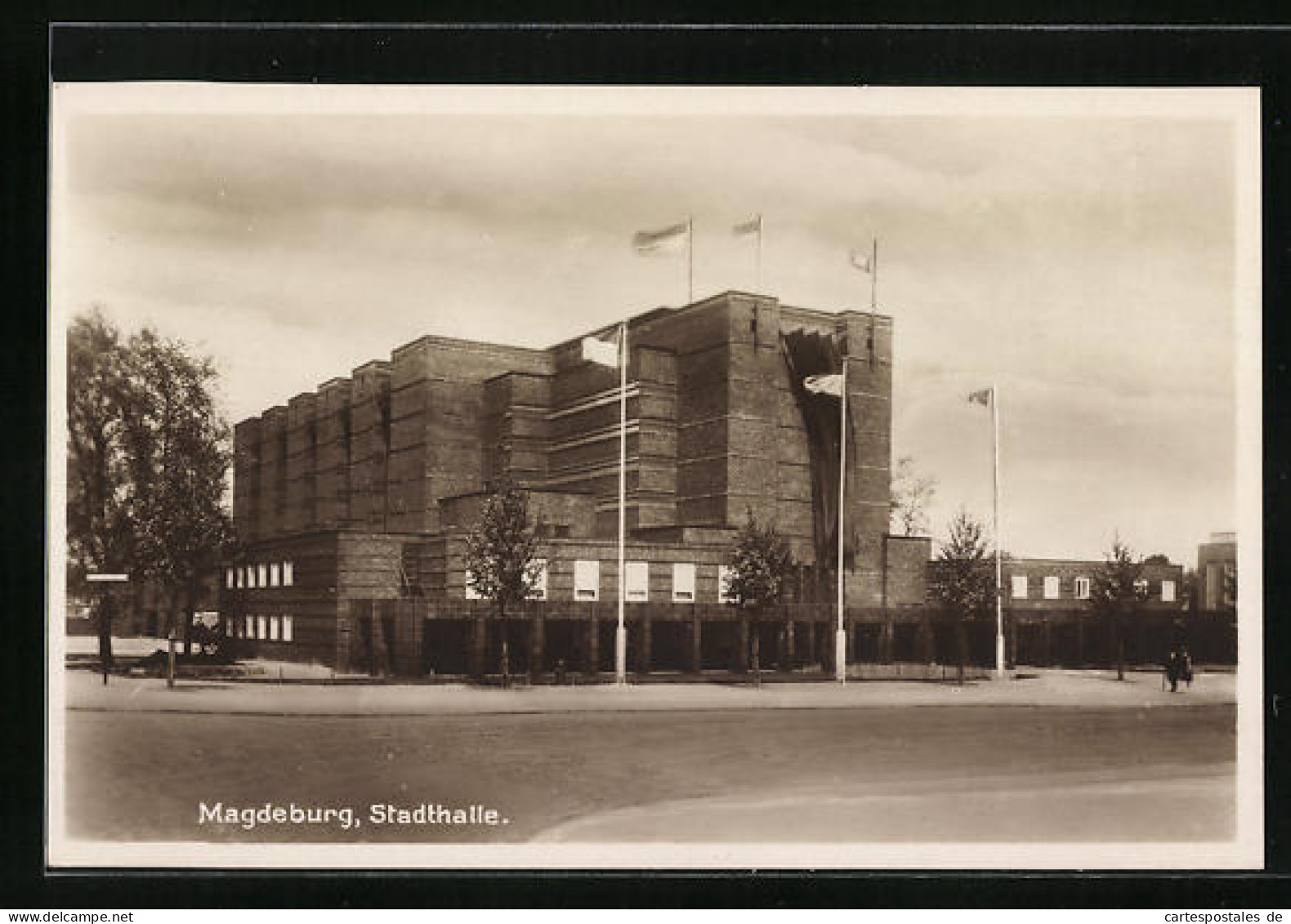 AK Magdeburg, Stadthalle Mit Beflaggung  - Magdeburg