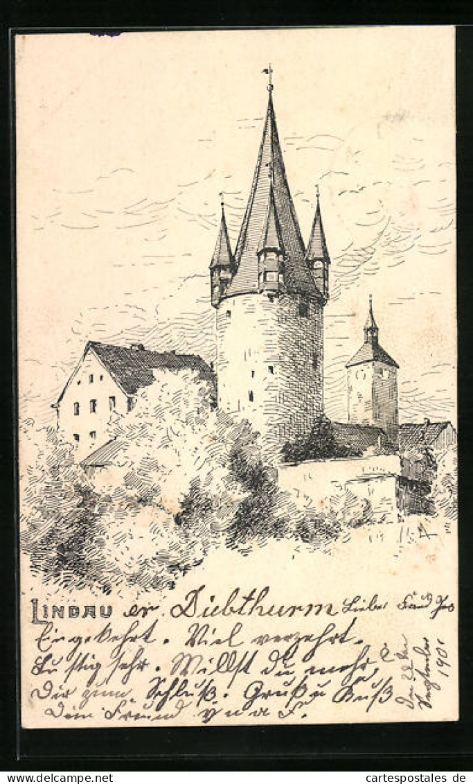 Künstler-AK Lindau I. B., Peterskirche  - Lindau A. Bodensee