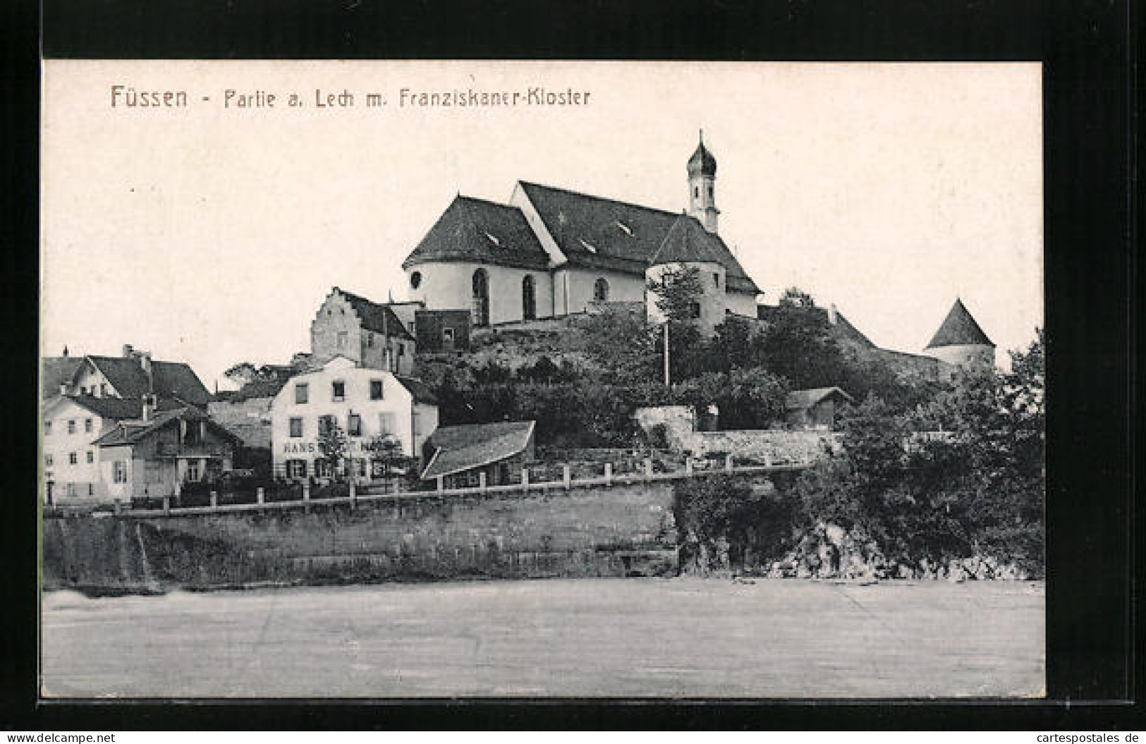 AK Füssen, Partie Am Lech Mit Franziskaner-Kloster  - Füssen