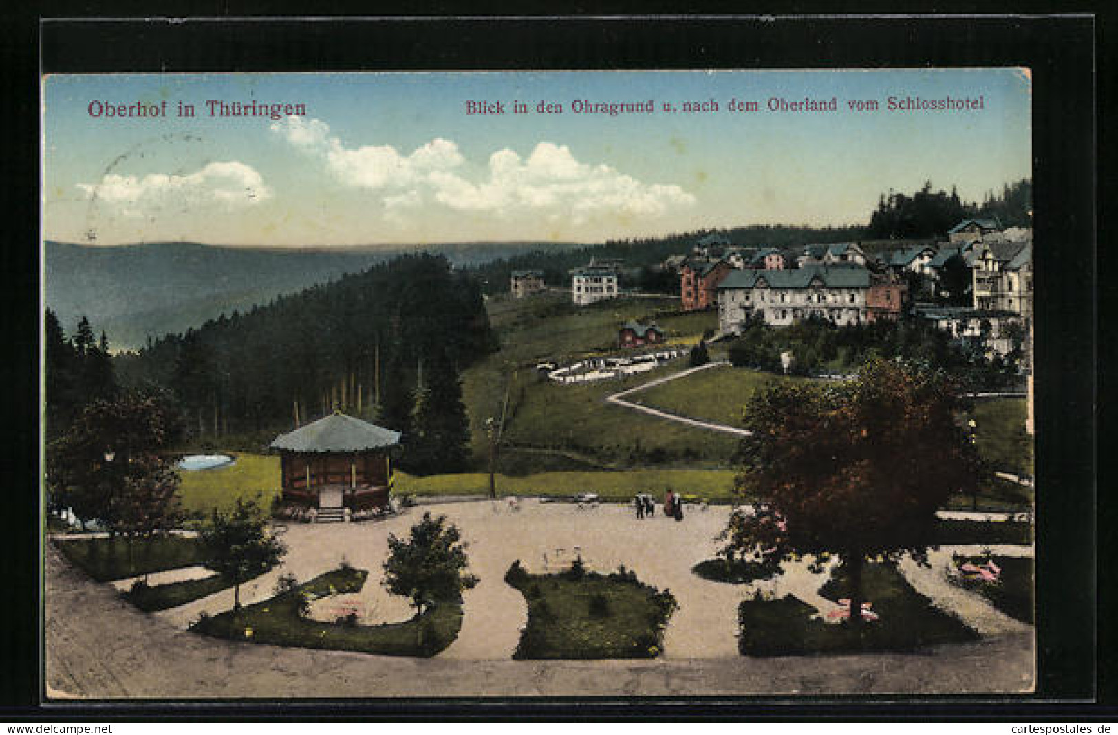 AK Oberhof In Thüringen, Blick In Den Ohragrund Und Nach Dem Oberland Vom Schlosshotel  - Oberhof