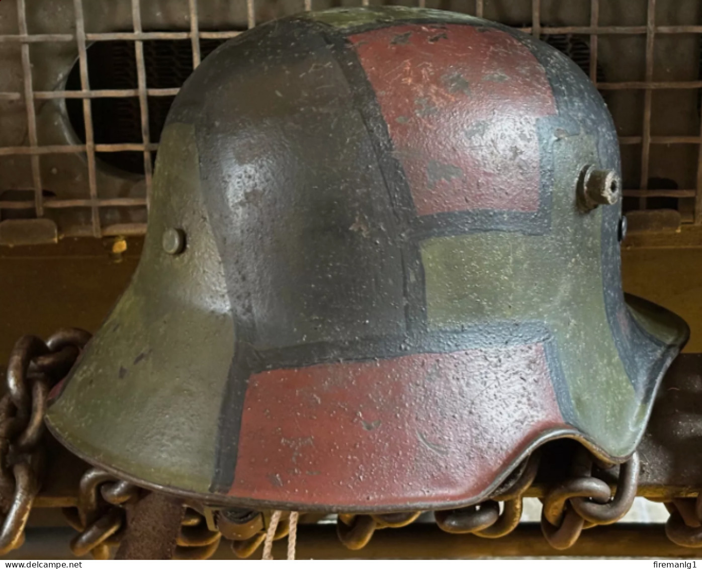 WW1 German M.18 Cutout Steel Helmet – Genuine M.1918 Stahlhelm Shell - Restored - Headpieces, Headdresses