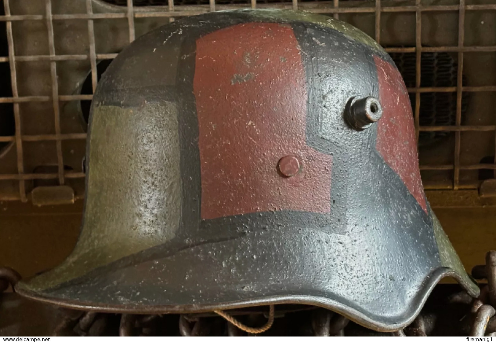 WW1 German M.18 Cutout Steel Helmet – Genuine M.1918 Stahlhelm Shell - Restored