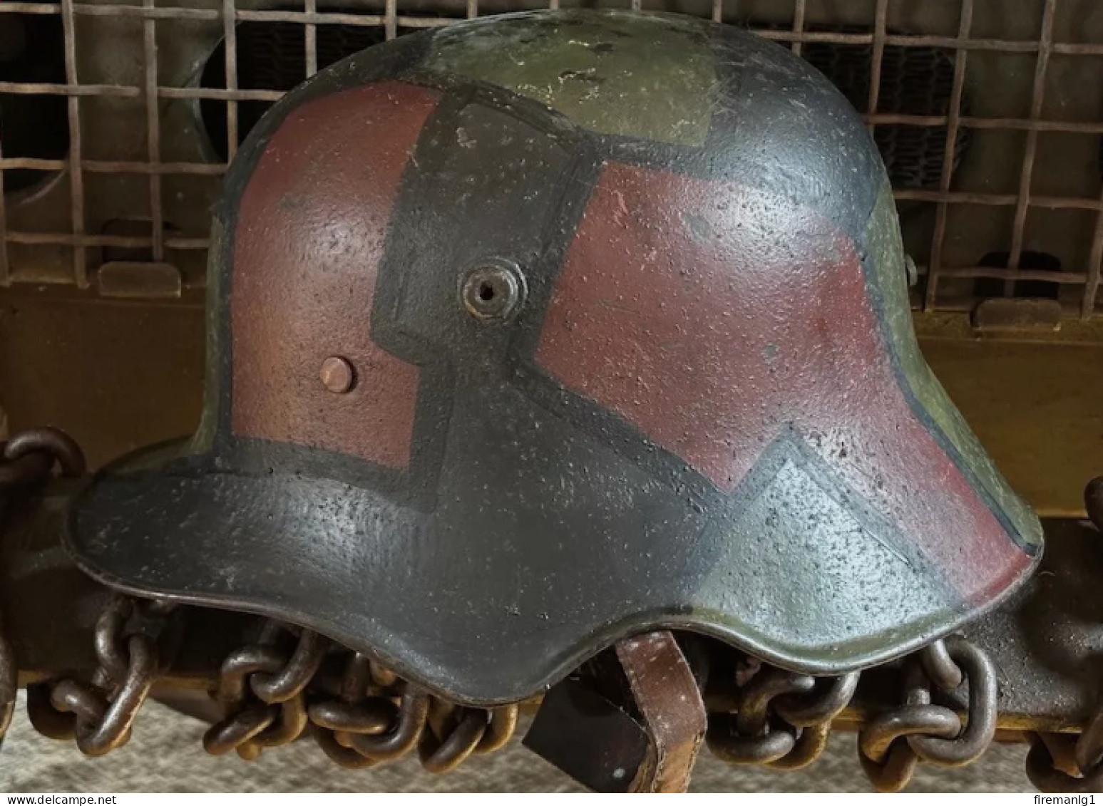 WW1 German M.18 Cutout Steel Helmet – Genuine M.1918 Stahlhelm Shell - Restored