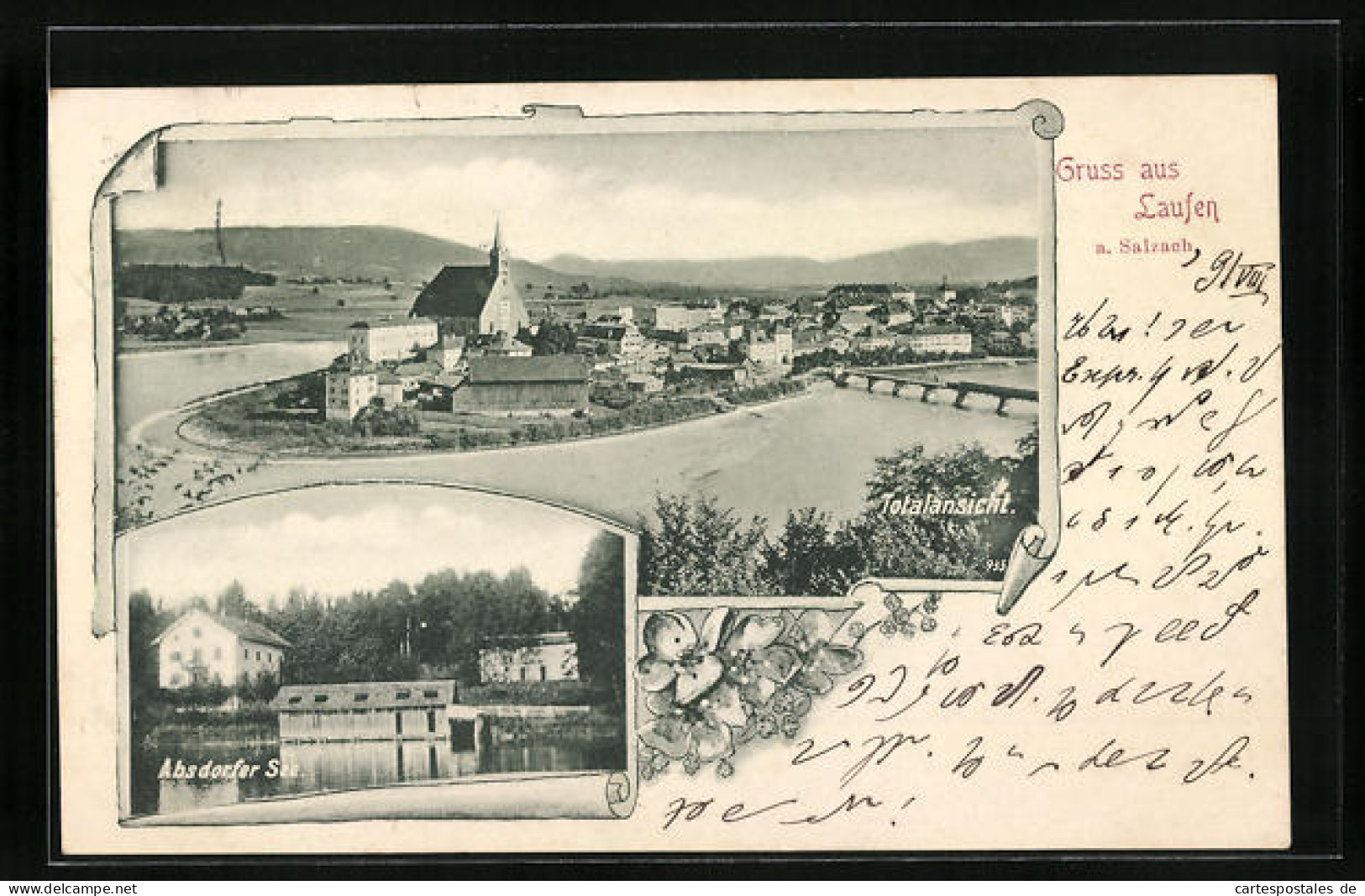 AK Laufen / Salzach, Totalansicht Und Absdorfer See  - Lauf