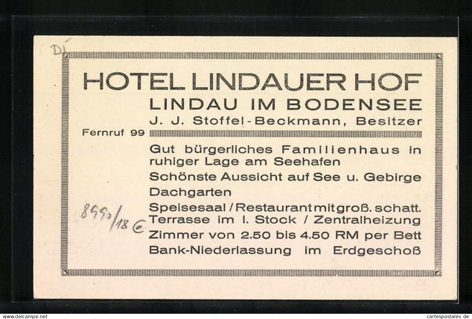 AK Lindau I. B., Hafenpartie, Hotel Lindauer Hof - Gebäudeansicht Und Ausicht Vom Dachgarten  - Lindau A. Bodensee