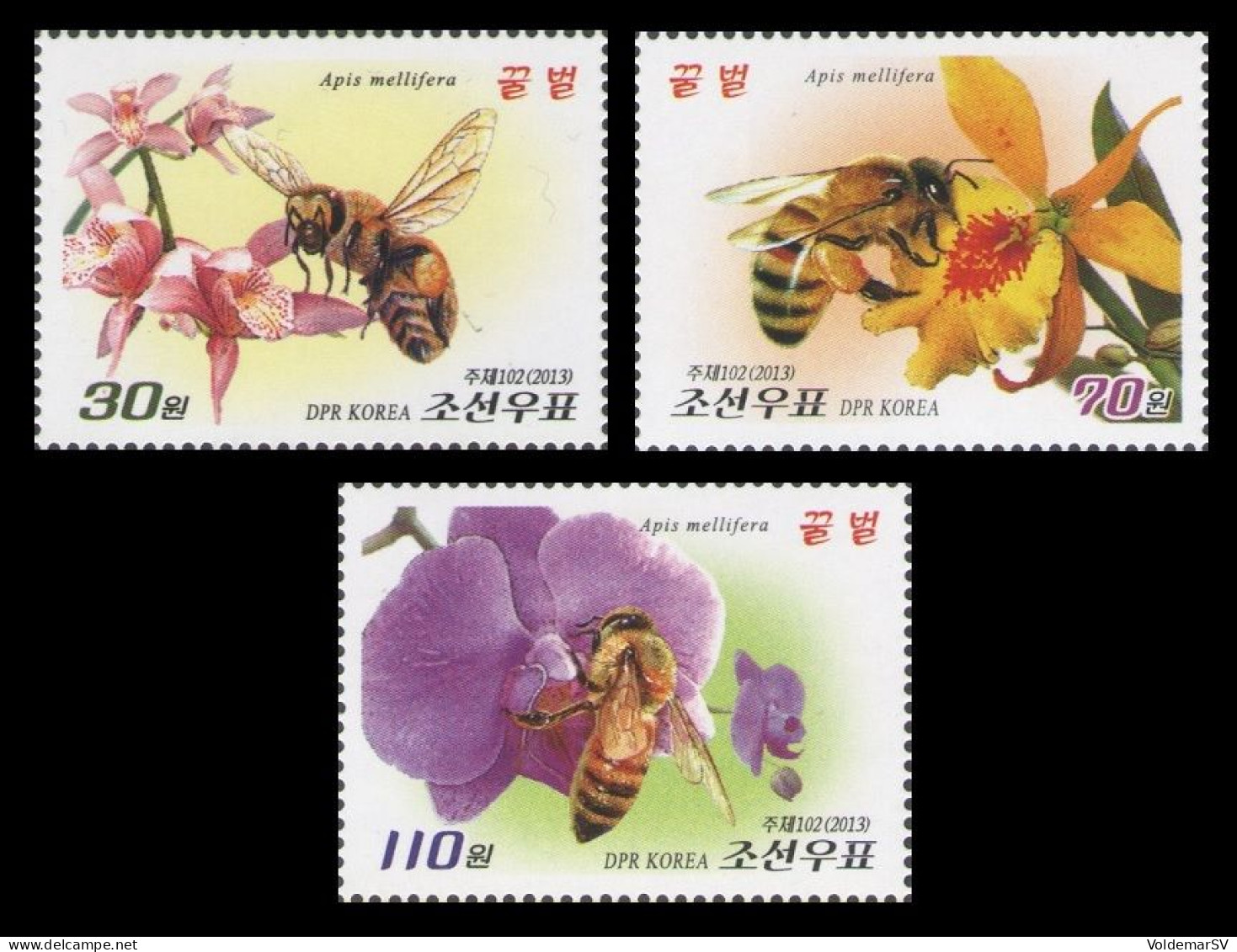 North Korea 2013 Mih. 6002/04 Fauna. Bees MNH ** - Korea, North