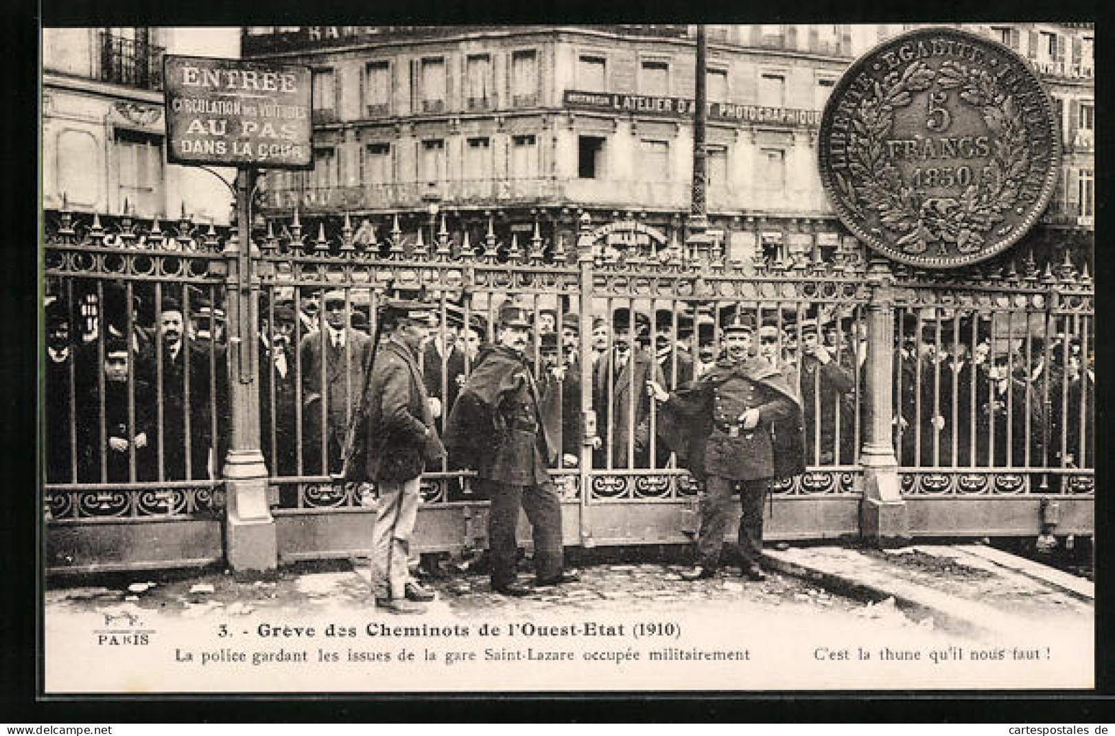 CPA Grève Des Cheminots De L'Ouest-Etat (1910), Arbeiterbewegung, Chemin De Fer  - Trains