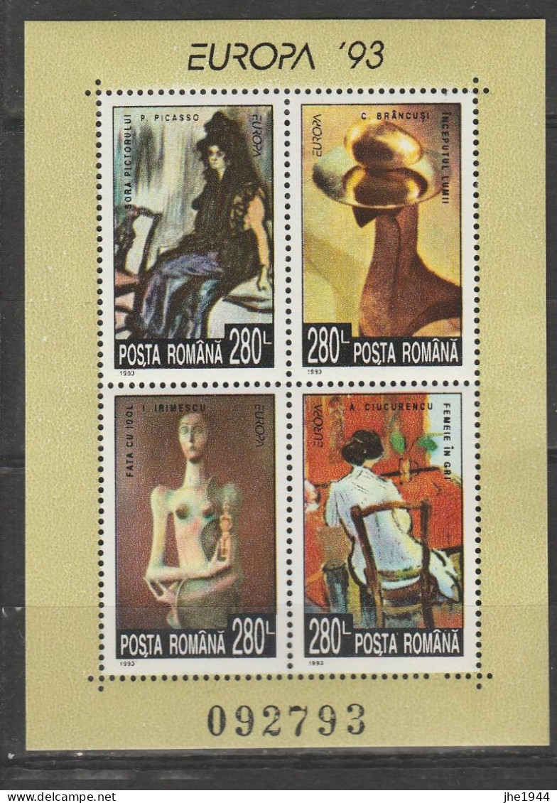 Europa 1993 Art contemporain Voir liste des timbres à vendre **