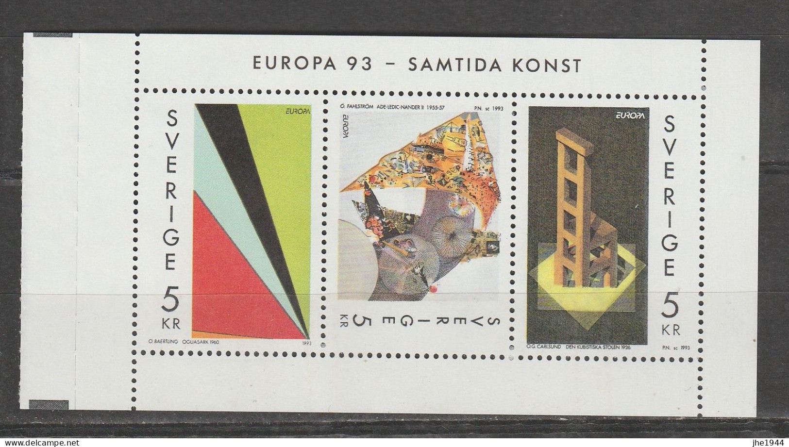 Europa 1993 Art contemporain Voir liste des timbres à vendre **