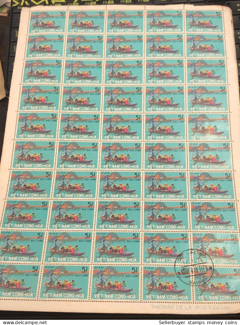 Sheet Vietnam South Stamps Before 1975(5dong Sampan Ferrywomen1974) 1 Pcs Quality Good - Vietnam