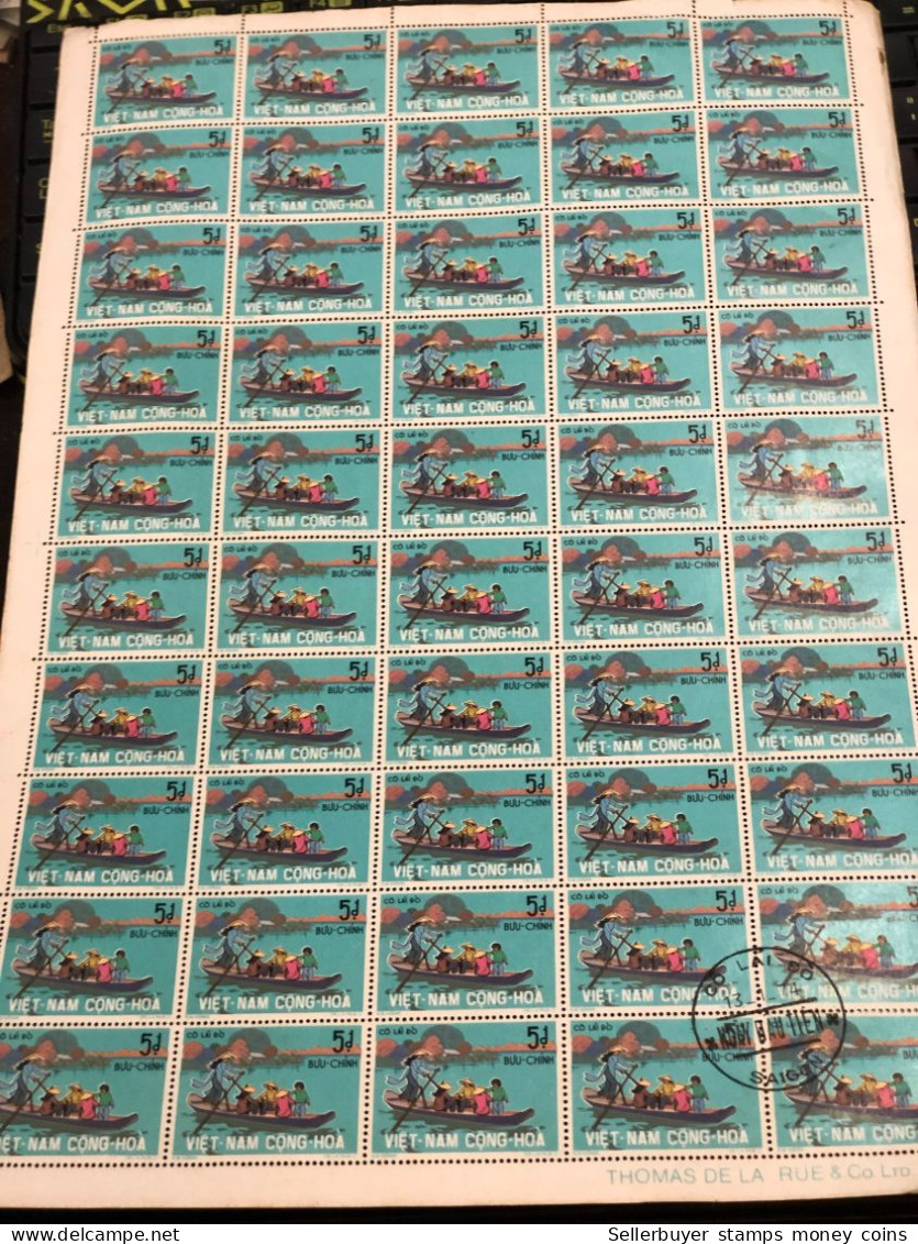 Sheet Vietnam South Stamps Before 1975(5dong Sampan Ferrywomen1974) 1 Pcs Quality Good - Vietnam