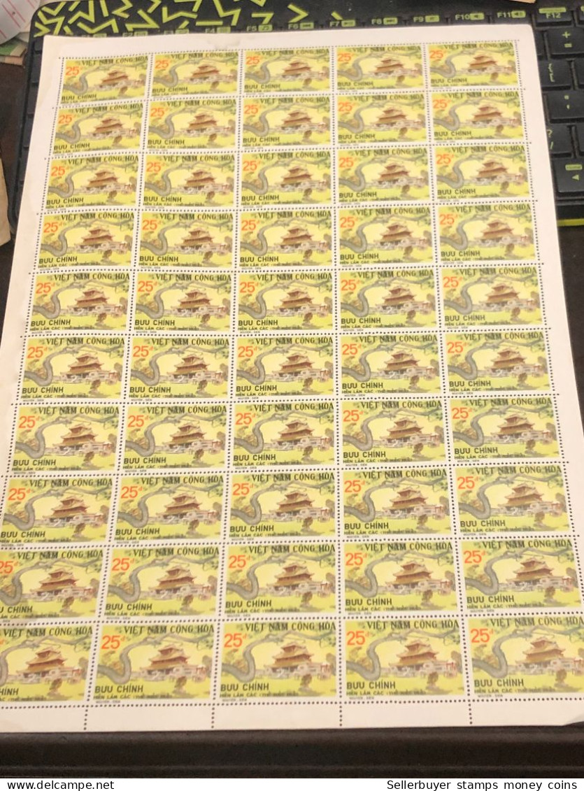 Sheet Vietnam South Stamps Before 1975(25dong Historical Sites 1975) 1 Pcs50 Stamps Quality Good - Vietnam