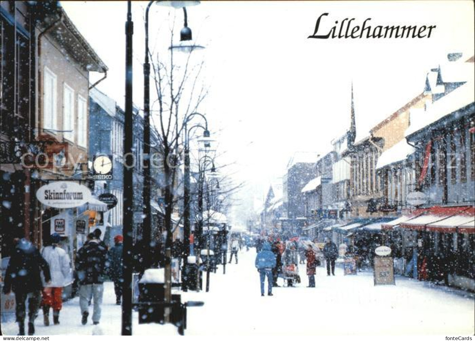 72576648 Lillehammer Fussgaengerzone Im Winter Lillehammer - Norway