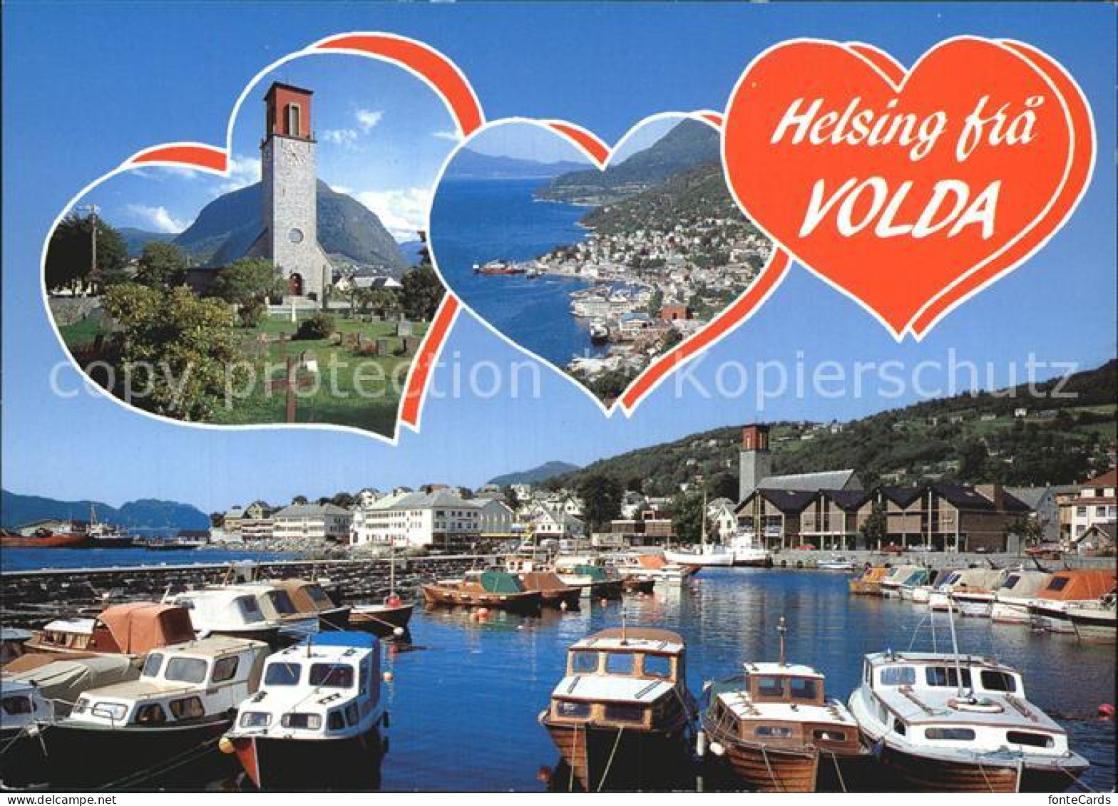 72576634 Volda Kirche Kueste Hafen Herz Volda - Norway