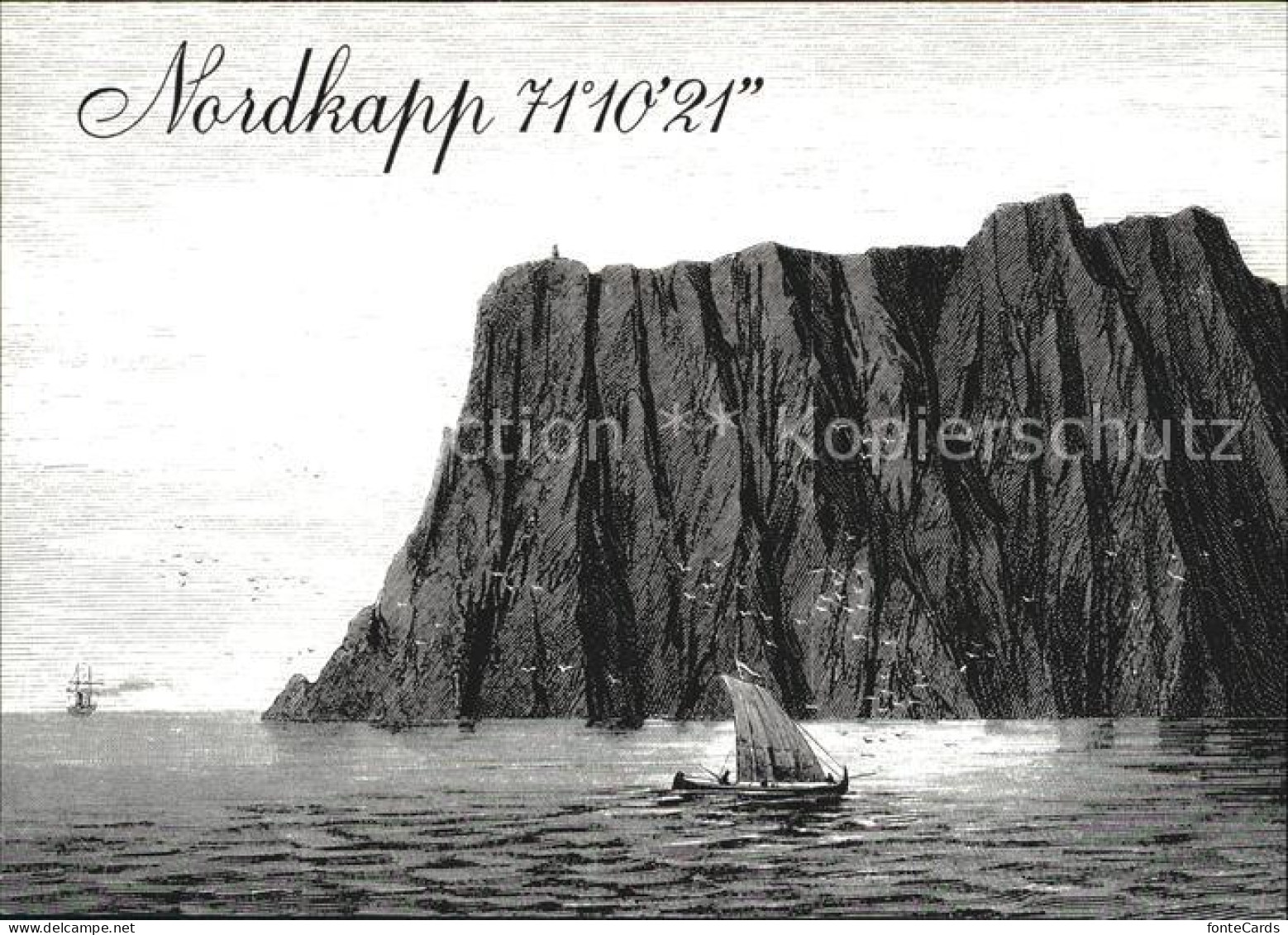 72576474 Nordkapp Nordkap Norge Etter Et Gammelt Trykk Fra Ca 1875 Zeichnung Kue - Norwegen