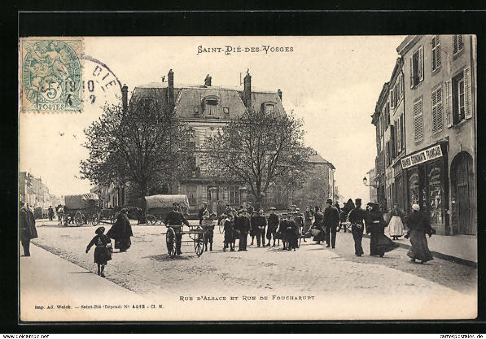 CPA Saint-Dié, Rue D'Alsace Et Rue De Foucharupt  - Autres & Non Classés