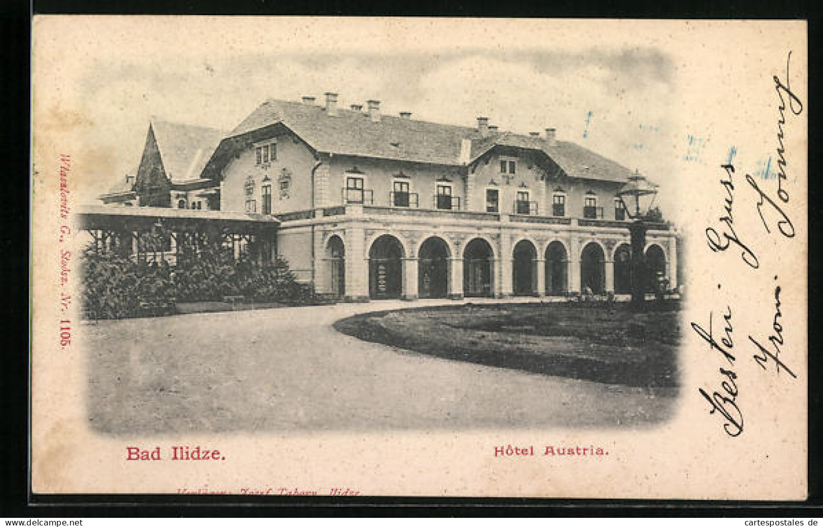 AK Bad Ilidze, Grünanlagen Vor Dem Hotel Austria  - Bosnia And Herzegovina