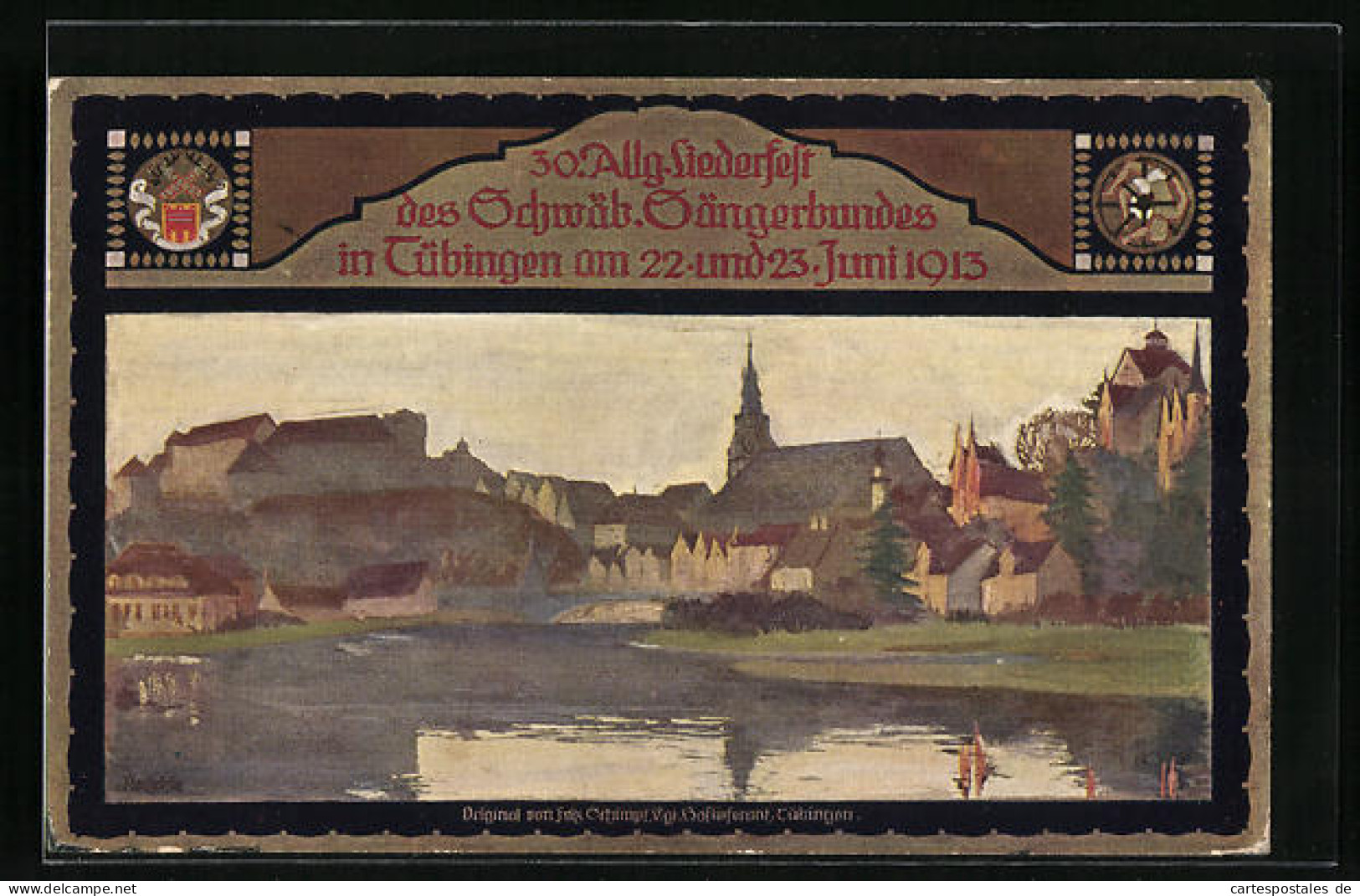 Künstler-AK Tübingen, 30. Allg. Liederfest Des Schwäb. Sängerbundes 1913, Ganzsache  - Postcards