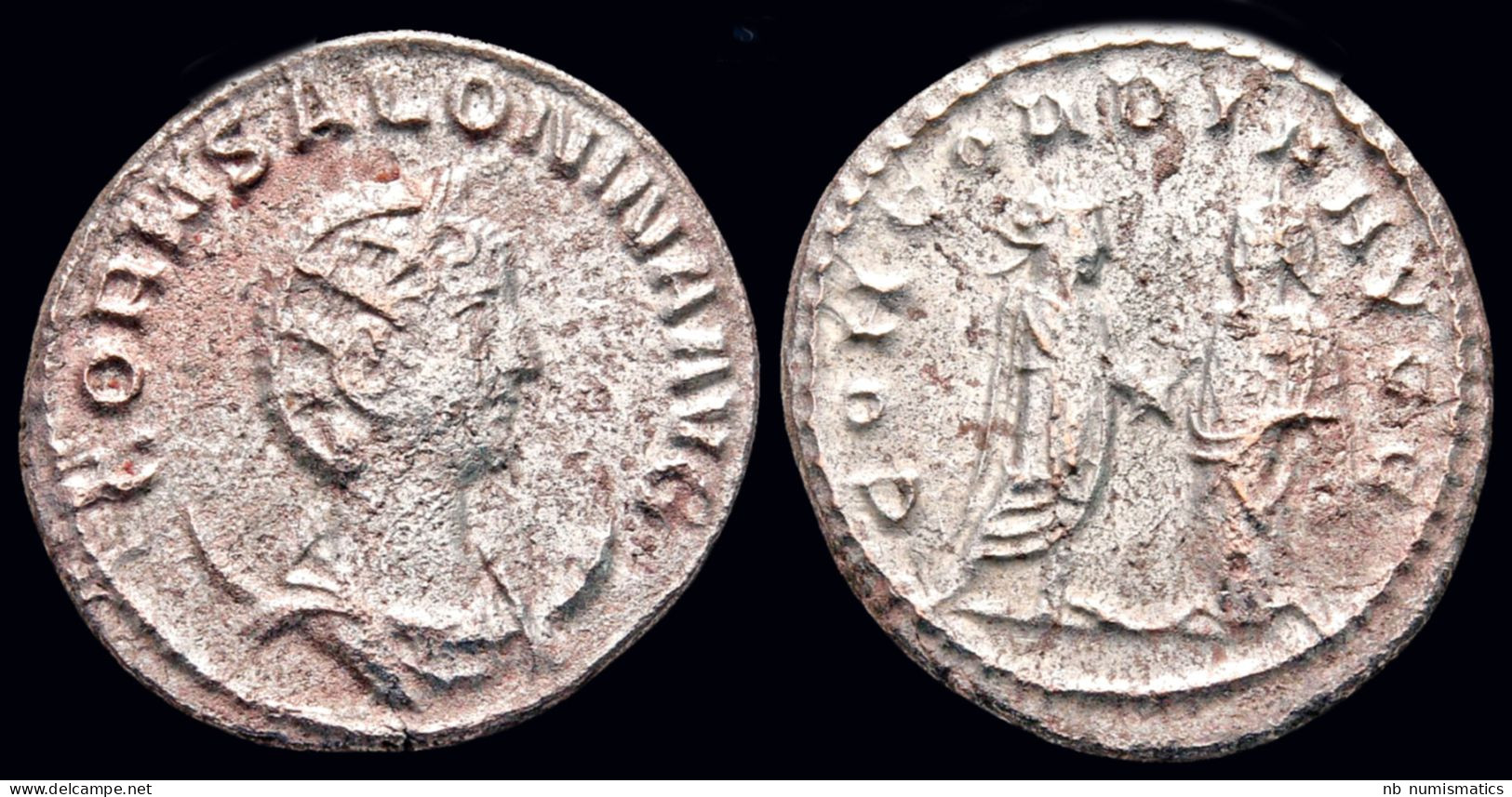 Salonina Billon Antoninianus Gallienus And Salonina Facing Each Other - La Crisis Militar (235 / 284)