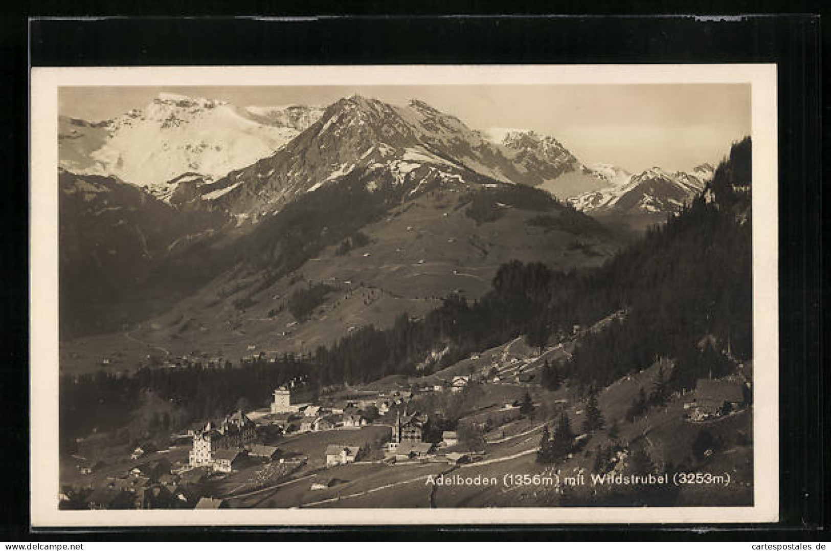 AK Adelboden, Totalansicht Mit Wildstrubel  - Adelboden