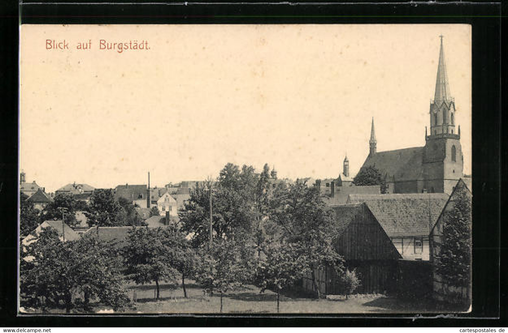 AK Burgstädt, Ortsansicht Mit Kirche  - Burgstädt