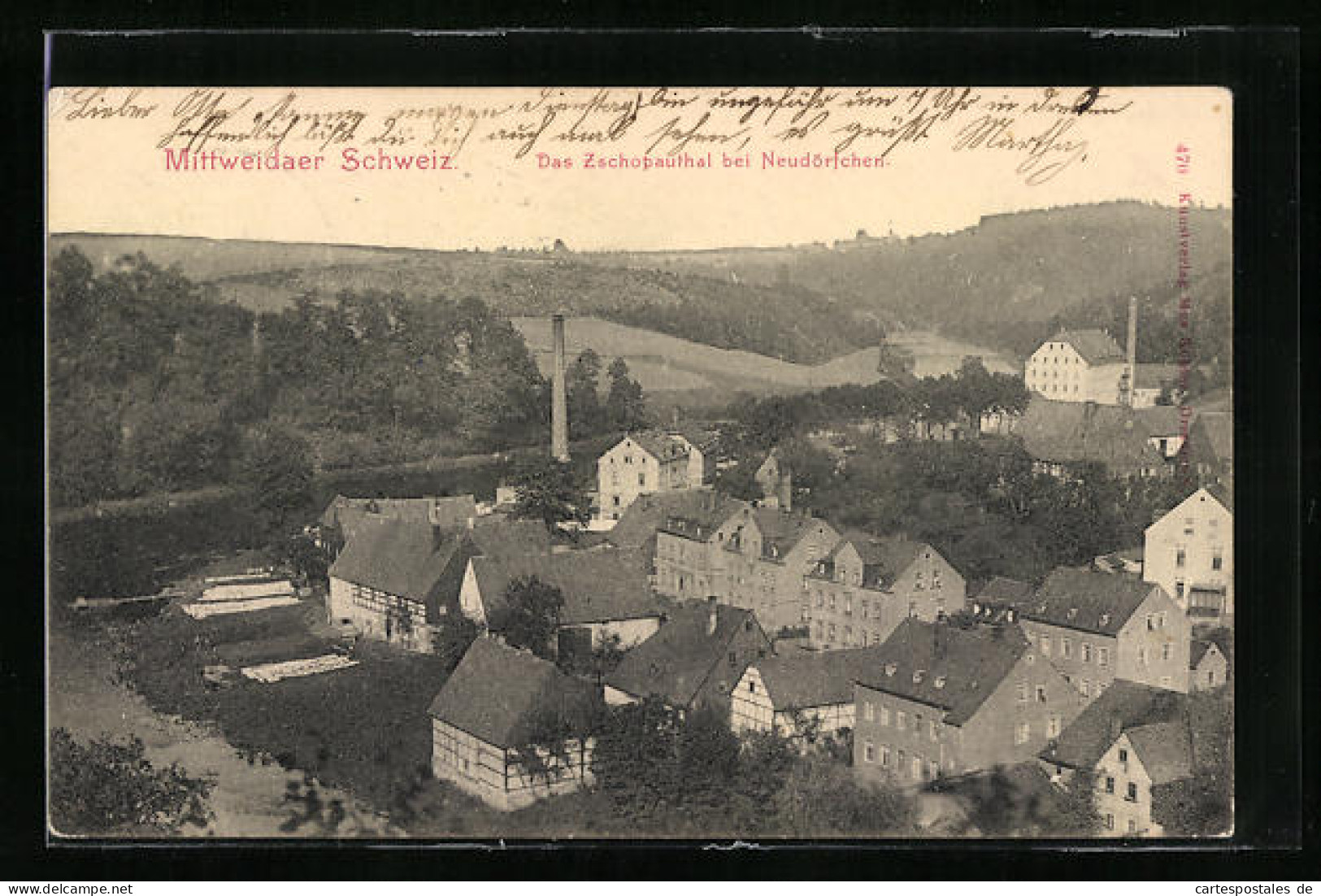 AK Neudörfchen, Blick In Das Zschopauthal  - Zschopau