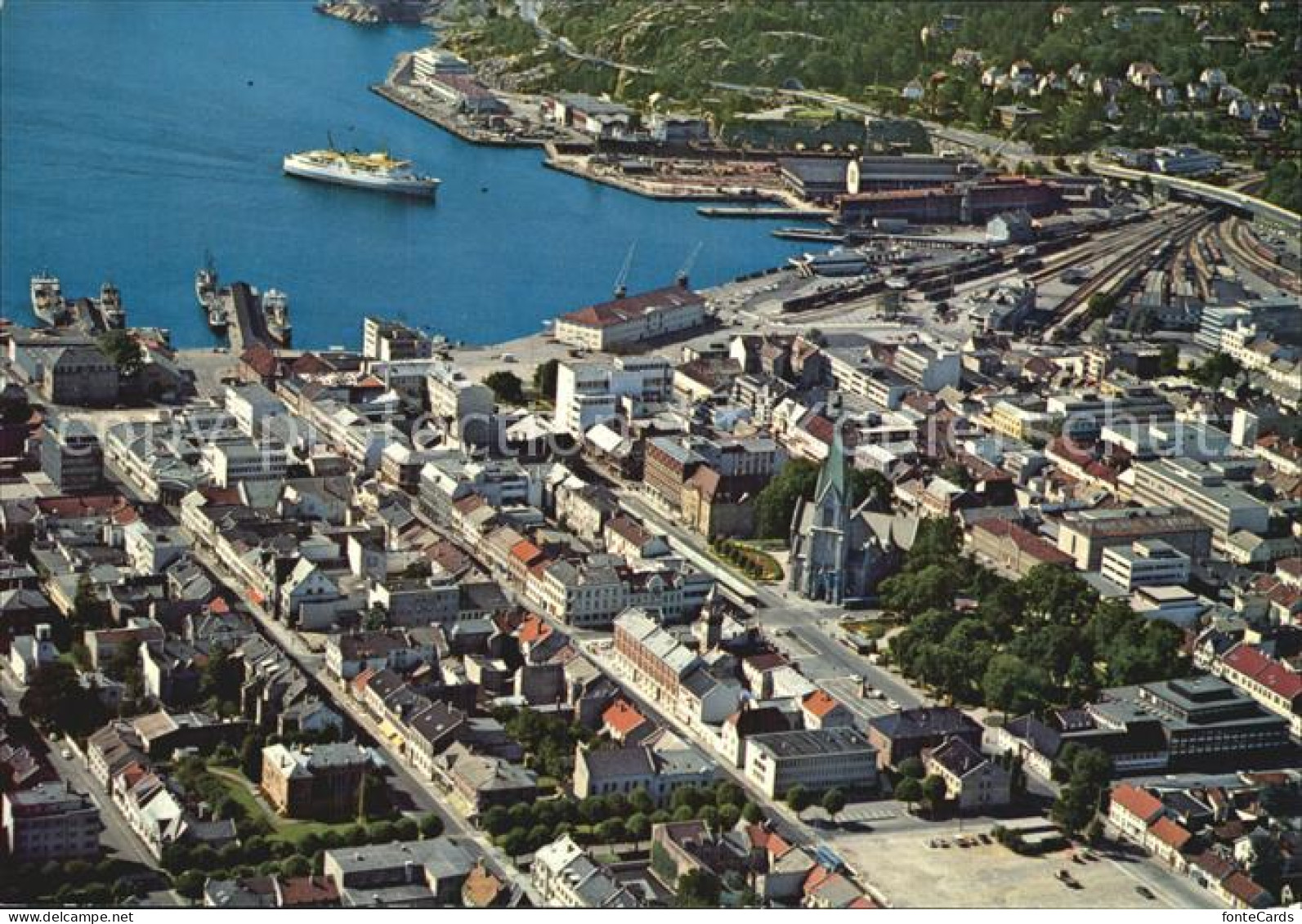 72564364 Kristiansand The Town And The Skager Rack Express In The Harbour Air Vi - Norwegen