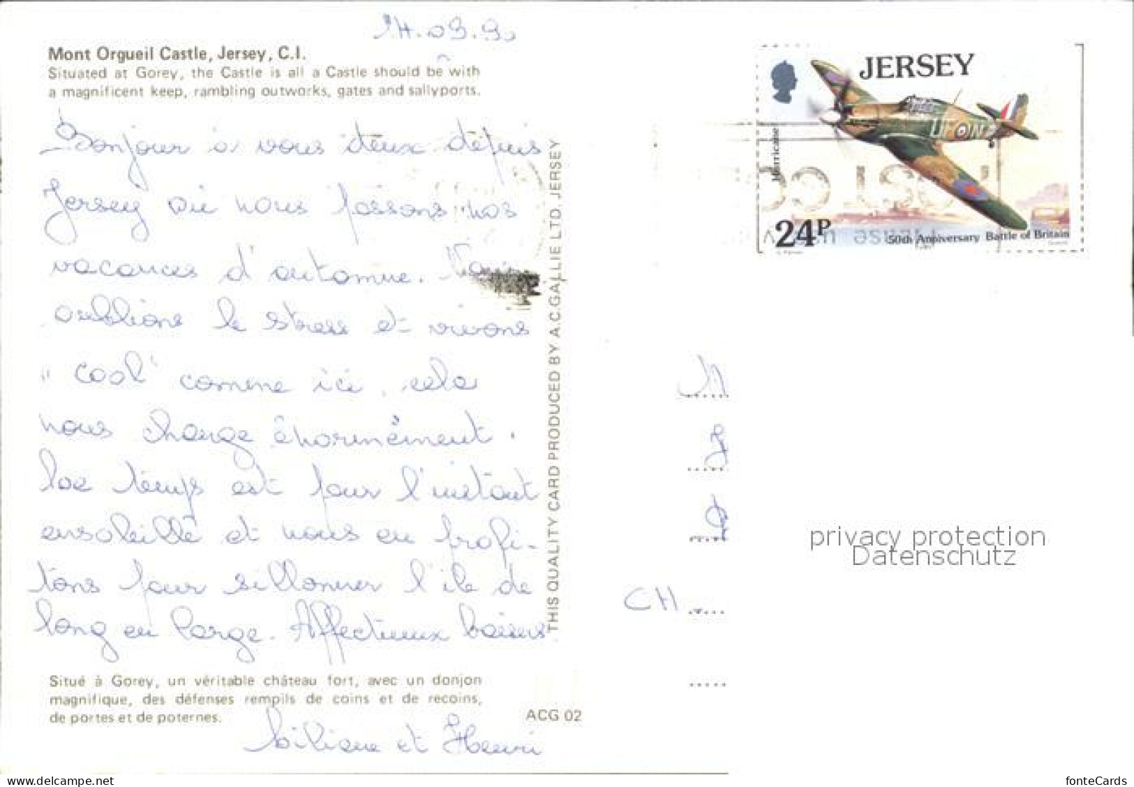 72562620 Jersey_City Mont Orgueil Castle Segelboote - Autres & Non Classés