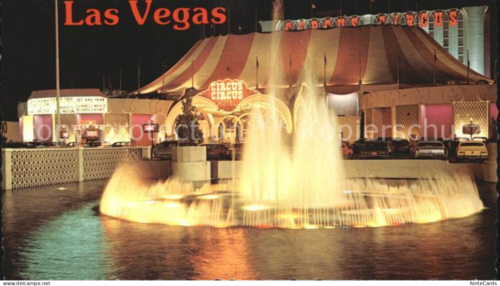 72556421 Las_Vegas_Nevada Circus Circus Hotel Brunnen Bei Nacht - Sonstige & Ohne Zuordnung